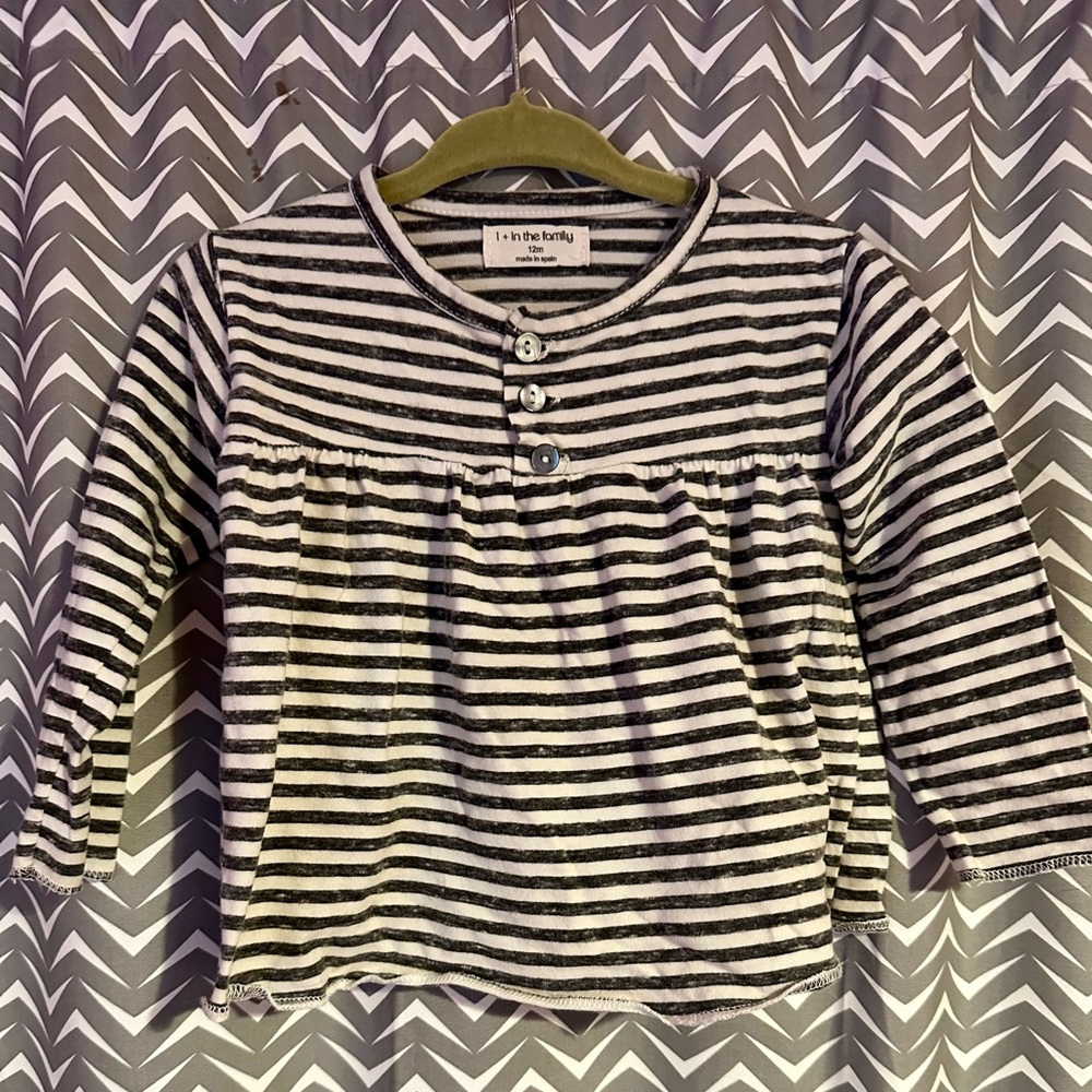 1 + in the family | Striped button top, size 12m